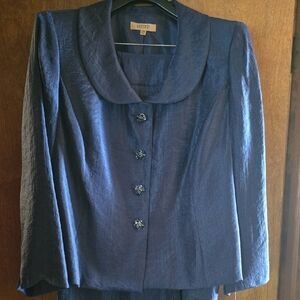 Kasper Navy Blazer with Textured Finish